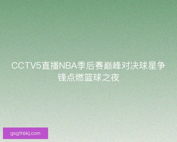 CCTV5直播NBA季后赛巅峰对决球星争锋点燃篮球之夜