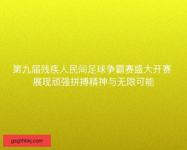 第九届残疾人民间足球争霸赛盛大开赛 展现顽强拼搏精神与无限可能